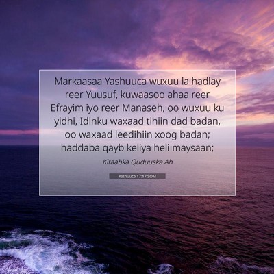 Picture 07 - Yashuuca 17:17 SOM - Markaasaa Yashuuca wuxuu la hadlay reer Yuusuf, - Bible Verse Picture