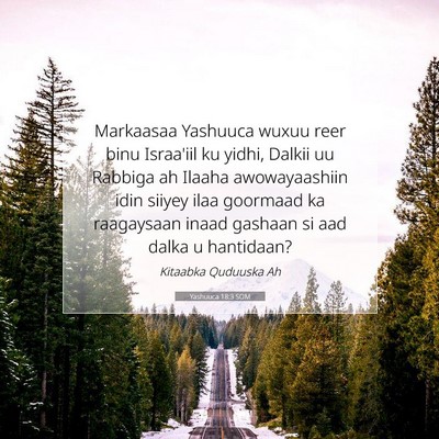 Picture 07 - Yashuuca 18:3 SOM - Markaasaa Yashuuca wuxuu reer binu Israa'iil ku - Bible Verse Picture
