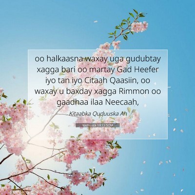 Picture 07 - Yashuuca 19:13 SOM - oo halkaasna waxay uga gudubtay xagga bari oo - Bible Verse Picture