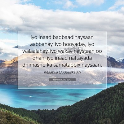 Picture 07 - Yashuuca 2:13 SOM - iyo inaad badbaadinaysaan aabbahay, iyo hooyaday, - Bible Verse Picture