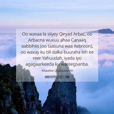 Picture 07 - Yashuuca 21:11 SOM - Oo waxaa la siiyey Qiryad Arbac, oo Arbacna wuxuu - Bible Verse Picture