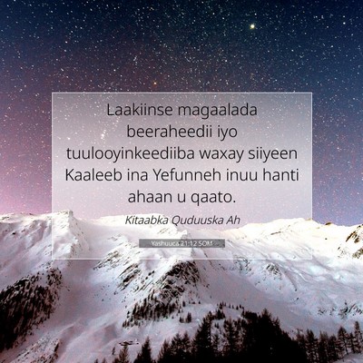 Picture 07 - Yashuuca 21:12 SOM - Laakiinse magaalada beeraheedii iyo - Bible Verse Picture