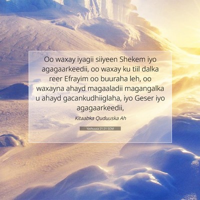Picture 07 - Yashuuca 21:21 SOM - Oo waxay iyagii siiyeen Shekem iyo agagaarkeedii, - Bible Verse Picture