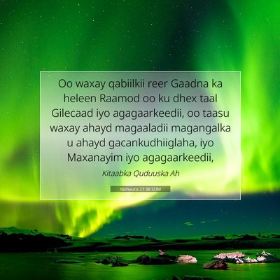 Picture 07 - Yashuuca 21:38 SOM - Oo waxay qabiilkii reer Gaadna ka heleen Raamod - Bible Verse Picture