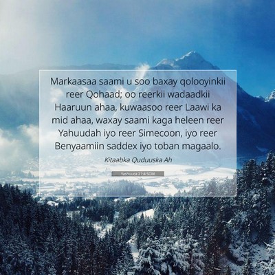 Picture 07 - Yashuuca 21:4 SOM - Markaasaa saami u soo baxay qolooyinkii reer - Bible Verse Picture
