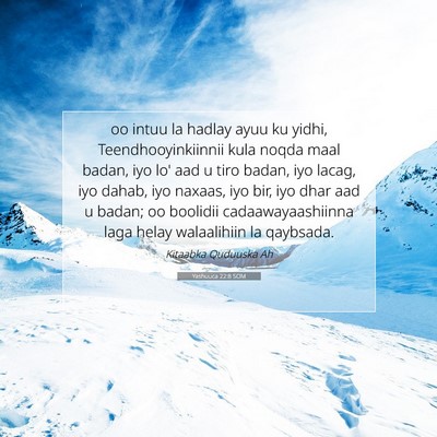 Picture 07 - Yashuuca 22:8 SOM - oo intuu la hadlay ayuu ku yidhi, - Bible Verse Picture