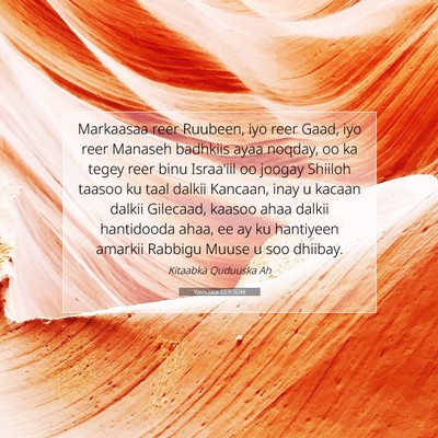 Picture 07 - Yashuuca 22:9 SOM - Markaasaa reer Ruubeen, iyo reer Gaad, iyo reer - Bible Verse Picture