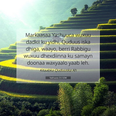 Picture 07 - Yashuuca 3:5 SOM - Markaasaa Yashuuca wuxuu dadkii ku yidhi, Quduus - Bible Verse Picture