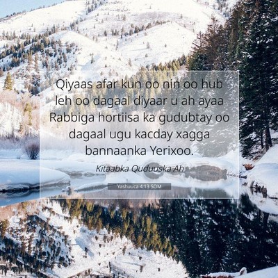 Picture 07 - Yashuuca 4:13 SOM - Qiyaas afar kun oo nin oo hub leh oo dagaal - Bible Verse Picture