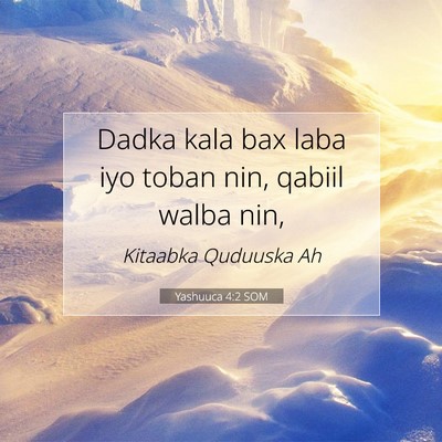 Picture 07 - Yashuuca 4:2 SOM - Dadka kala bax laba iyo toban nin, qabiil walba - Bible Verse Picture