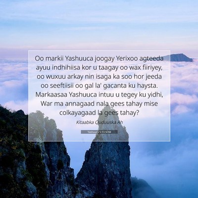Picture 07 - Yashuuca 5:13 SOM - Oo markii Yashuuca joogay Yerixoo agteeda ayuu - Bible Verse Picture