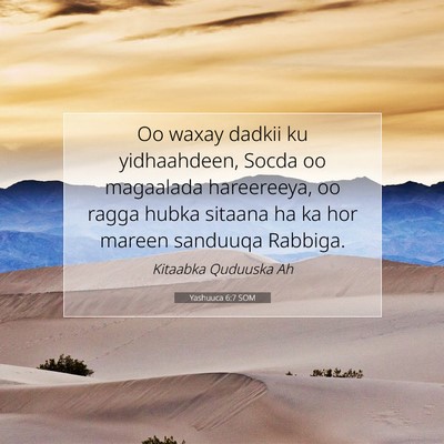 Picture 07 - Yashuuca 6:7 SOM - Oo waxay dadkii ku yidhaahdeen, Socda oo - Bible Verse Picture