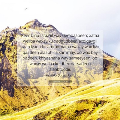 Picture 07 - Yashuuca 7:11 SOM - Reer binu Israa'iil way dembaabeen; xataa weliba - Bible Verse Picture