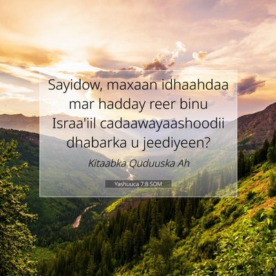 Picture 07 - Yashuuca 7:8 SOM - Sayidow, maxaan idhaahdaa mar hadday reer binu - Bible Verse Picture