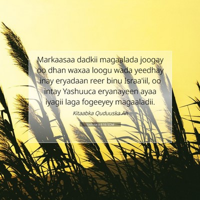 Picture 07 - Yashuuca 8:16 SOM - Markaasaa dadkii magaalada joogay oo dhan waxaa - Bible Verse Picture