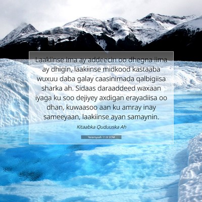 Picture 07 - Yeremyaah 11:8 SOM - Laakiinse ima ay addeecin oo dhegna iima ay - Bible Verse Picture
