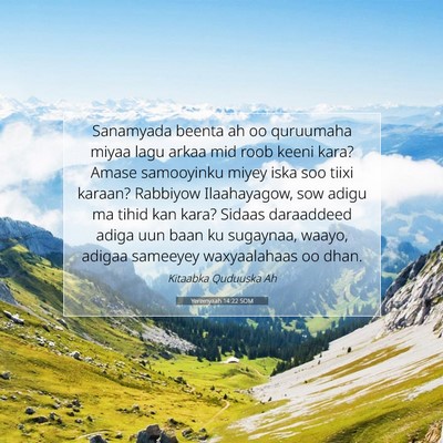 Picture 07 - Yeremyaah 14:22 SOM - Sanamyada beenta ah oo quruumaha miyaa lagu arkaa - Bible Verse Picture