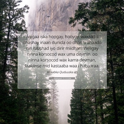 Picture 07 - Yeremyaah 15:10 SOM - Anigaa iska hoogay, hooyoy, waxaad ii dhashay - Bible Verse Picture