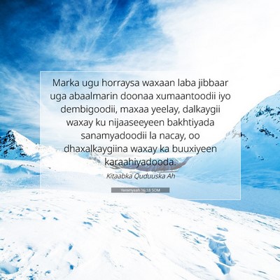 Picture 07 - Yeremyaah 16:18 SOM - Marka ugu horraysa waxaan laba jibbaar uga - Bible Verse Picture