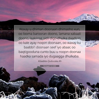 Picture 07 - Yeremyaah 16:4 SOM - Waxay u dhiman doonaan dhimasho xun, oo looma - Bible Verse Picture