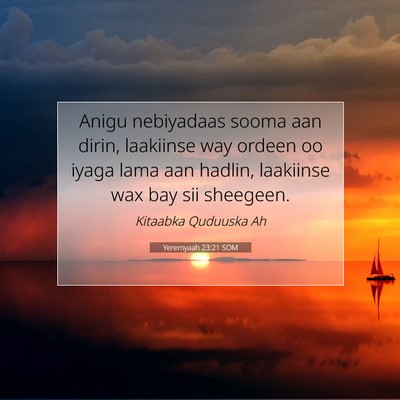 Picture 07 - Yeremyaah 23:21 SOM - Anigu nebiyadaas sooma aan dirin, laakiinse way - Bible Verse Picture