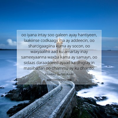 Picture 07 - Yeremyaah 32:23 SOM - oo iyana intay soo galeen ayay hantiyeen, - Bible Verse Picture