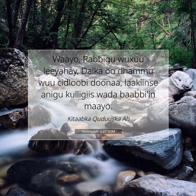 Picture 07 - Yeremyaah 4:27 SOM - Waayo, Rabbigu wuxuu leeyahay, Dalka oo dhammu - Bible Verse Picture