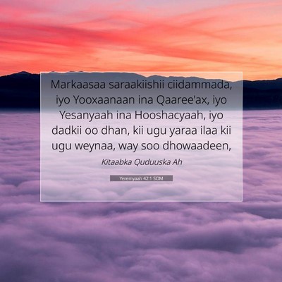 Picture 07 - Yeremyaah 42:1 SOM - Markaasaa saraakiishii ciidammada, iyo Yooxaanaan - Bible Verse Picture