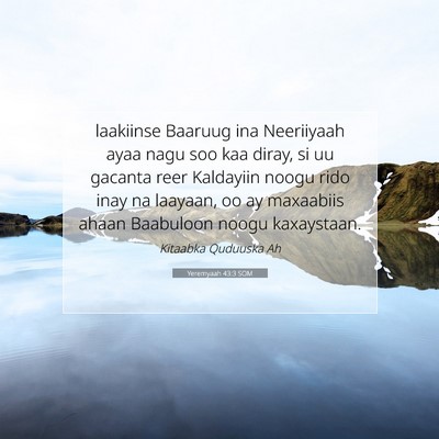 Picture 07 - Yeremyaah 43:3 SOM - laakiinse Baaruug ina Neeriiyaah ayaa nagu soo - Bible Verse Picture