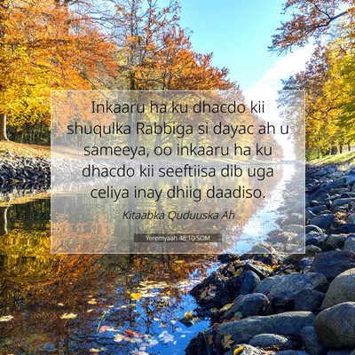 Picture 07 - Yeremyaah 48:10 SOM - Inkaaru ha ku dhacdo kii shuqulka Rabbiga si - Bible Verse Picture