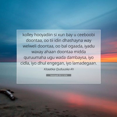 Picture 07 - Yeremyaah 50:12 SOM - kolley hooyadiin si xun bay u ceeboobi doontaa, - Bible Verse Picture