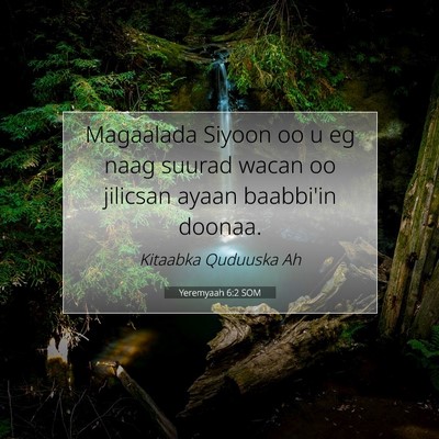 Picture 07 - Yeremyaah 6:2 SOM - Magaalada Siyoon oo u eg naag suurad wacan oo - Bible Verse Picture
