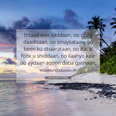 Picture 07 - Yeremyaah 7:9 SOM - Intaad wax xaddaan, oo dhiig daadisaan, oo - Bible Verse Picture