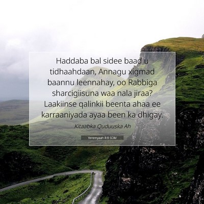 Picture 07 - Yeremyaah 8:8 SOM - Haddaba bal sidee baad u tidhaahdaan, Annagu - Bible Verse Picture