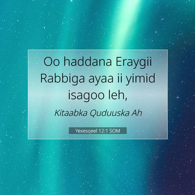 Picture 07 - Yexesqeel 12:1 SOM - Oo haddana Eraygii Rabbiga ayaa ii yimid isagoo - Bible Verse Picture