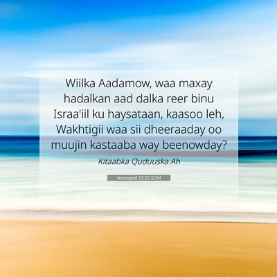 Picture 07 - Yexesqeel 12:22 SOM - Wiilka Aadamow, waa maxay hadalkan aad dalka reer - Bible Verse Picture