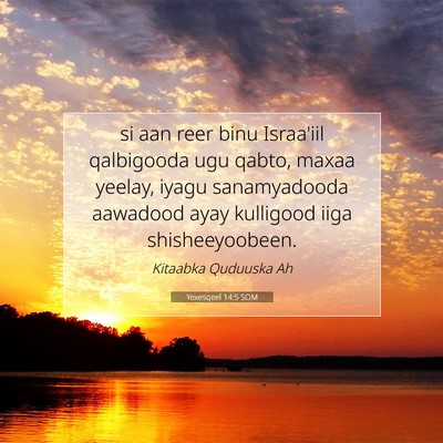 Picture 07 - Yexesqeel 14:5 SOM - si aan reer binu Israa'iil qalbigooda ugu qabto, - Bible Verse Picture