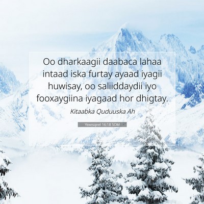 Picture 07 - Yexesqeel 16:18 SOM - Oo dharkaagii daabaca lahaa intaad iska furtay - Bible Verse Picture