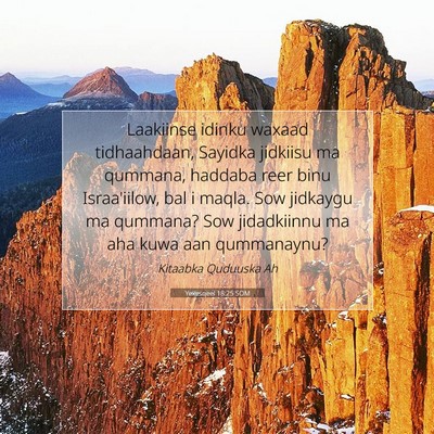 Picture 07 - Yexesqeel 18:25 SOM - Laakiinse idinku waxaad tidhaahdaan, Sayidka - Bible Verse Picture