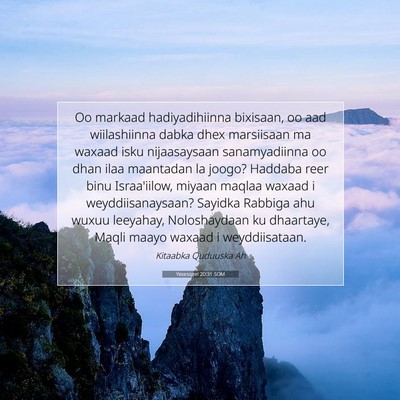 Picture 07 - Yexesqeel 20:31 SOM - Oo markaad hadiyadihiinna bixisaan, oo aad - Bible Verse Picture