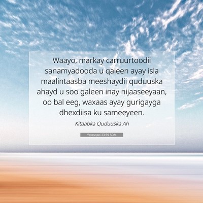 Picture 07 - Yexesqeel 23:39 SOM - Waayo, markay carruurtoodii sanamyadooda u qaleen - Bible Verse Picture