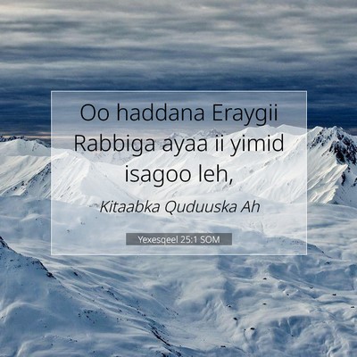 Picture 07 - Yexesqeel 25:1 SOM - Oo haddana Eraygii Rabbiga ayaa ii yimid isagoo - Bible Verse Picture