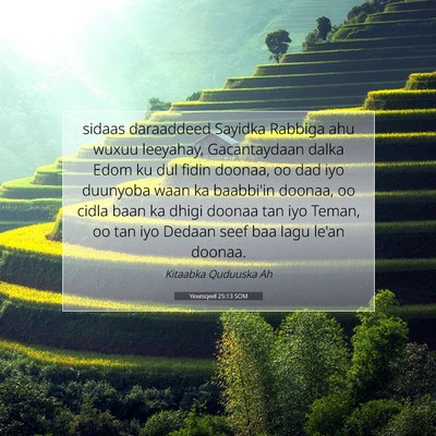Picture 07 - Yexesqeel 25:13 SOM - sidaas daraaddeed Sayidka Rabbiga ahu wuxuu - Bible Verse Picture