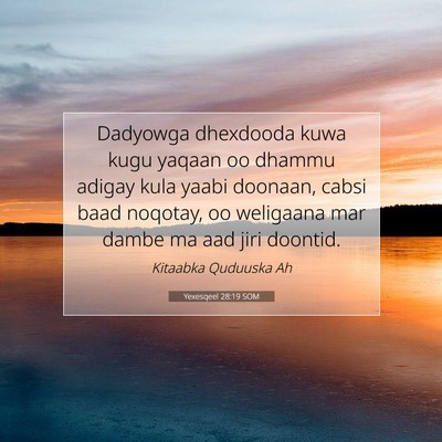 Picture 07 - Yexesqeel 28:19 SOM - Dadyowga dhexdooda kuwa kugu yaqaan oo dhammu - Bible Verse Picture