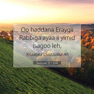 Picture 07 - Yexesqeel 35:1 SOM - Oo haddana Eraygii Rabbiga ayaa ii yimid isagoo - Bible Verse Picture