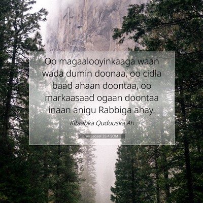 Picture 07 - Yexesqeel 35:4 SOM - Oo magaalooyinkaaga waan wada dumin doonaa, oo - Bible Verse Picture