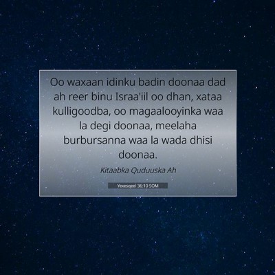 Picture 07 - Yexesqeel 36:10 SOM - Oo waxaan idinku badin doonaa dad ah reer binu - Bible Verse Picture