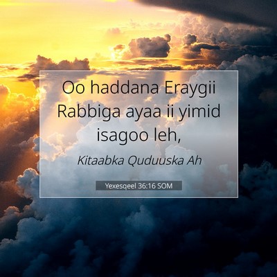 Picture 07 - Yexesqeel 36:16 SOM - Oo haddana Eraygii Rabbiga ayaa ii yimid isagoo - Bible Verse Picture