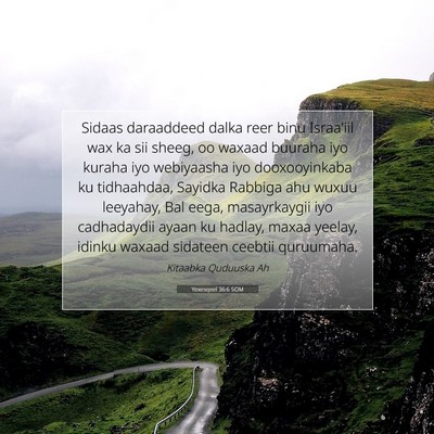 Picture 07 - Yexesqeel 36:6 SOM - Sidaas daraaddeed dalka reer binu Israa'iil wax - Bible Verse Picture