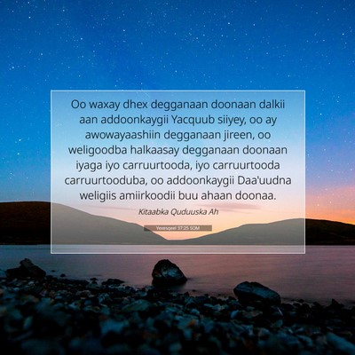 Picture 07 - Yexesqeel 37:25 SOM - Oo waxay dhex degganaan doonaan dalkii aan - Bible Verse Picture
